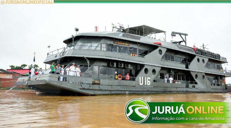 Navio Hospitalar da Marinha chega a Cruzeiro do Sul nesta sexta-feira reforçando atendimento de saúde no Vale do Juruá
