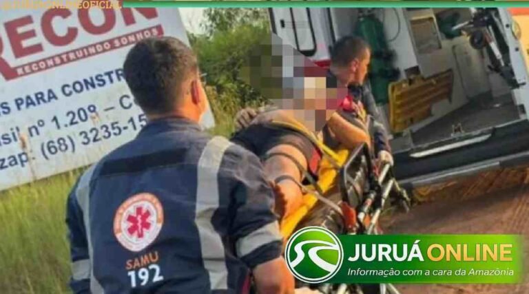 Casal sofre ferimentos após motocicleta sair da pista em rodovia do interior do Acre
