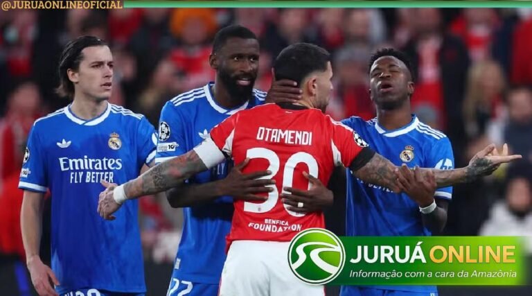 Torcida do Real prepara mosaico para jogo contra o Benfica após denúncia de Vini Jr: “Não ao racismo”