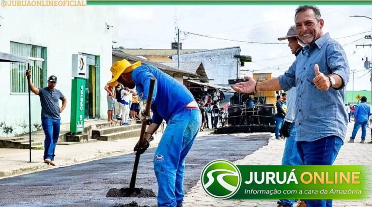 Marechal Thaumaturgo recebe asfalto com recursos de Zezinho Barbary