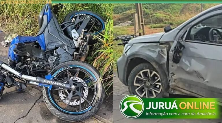 Grave colisão na BR-364: motociclista fratura fêmur e ombro após acidente próximo à ponte do Tauari