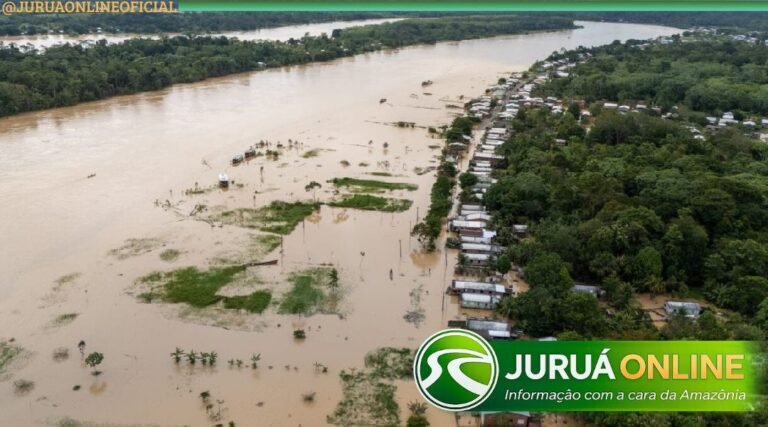 Rio Juruá começa a baixar, mas segue acima da cota de transbordo em Cruzeiro do Sul