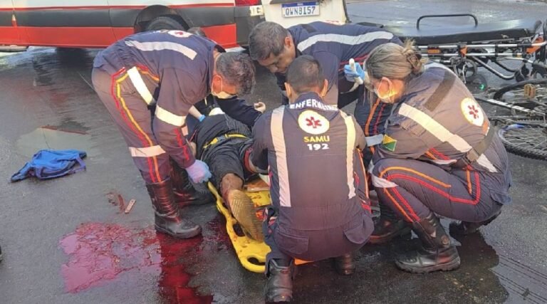 Acidente entre moto e bicicleta causa amputação de pé em Rio Branco