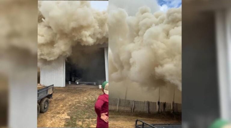 Princípio de incêndio atinge estrutura de armazenamento de café no Badejo e é controlado pelo Corpo de Bombeiros em Cruzeiro do Sul