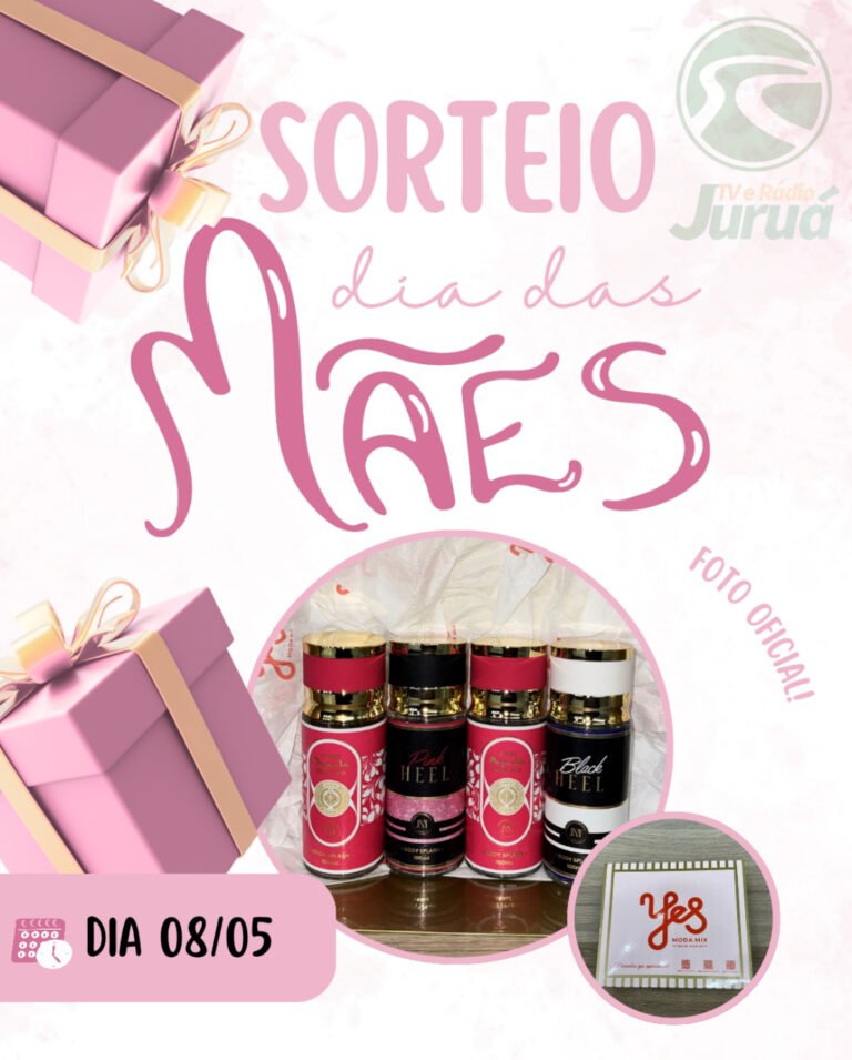 Rádio Juruá promove sorteio de 4 body splashes árabes em parceria com a YES Moda Mix