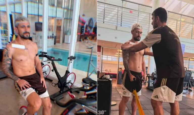 Cinco dias após cirurgia na clavícula, Arrascaeta inicia recuperação no CT do Flamengo