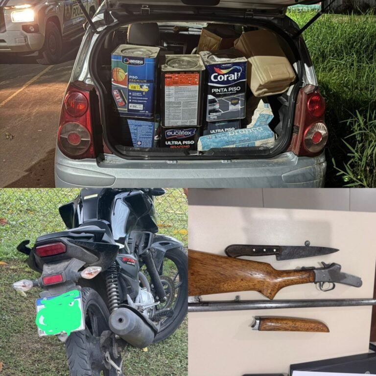 Ação rápida da PM em Mâncio Lima resulta em prisões, apreensão de arma e recuperação de veículos furtados