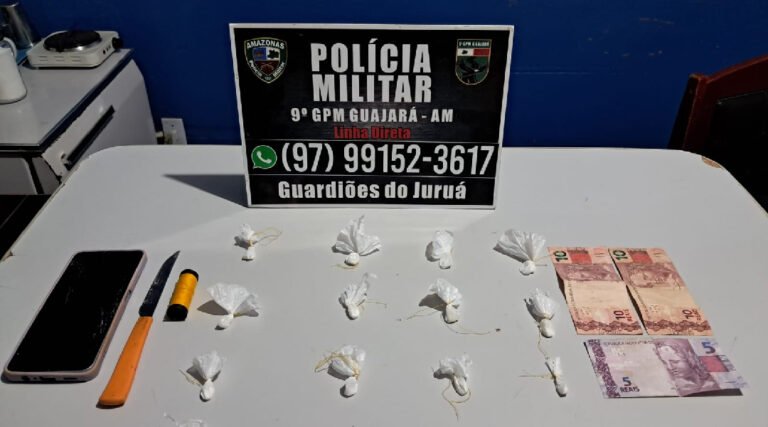 Casal é flagrado embalando drogas e acaba preso durante ação policial em Guajará