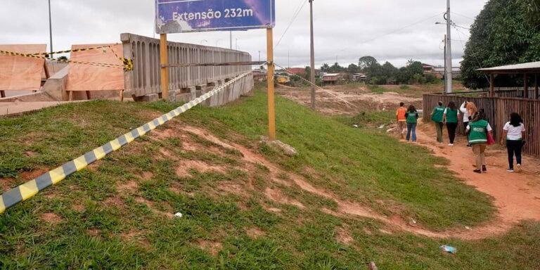 Após desabamento de ponte, Estado identifica famílias em áreas de risco e avalia retirada de moradores em Sena Madureira