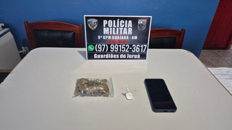 Suspeito de tráfico é preso com maconha e cocaína ao retornar de Cruzeiro do Sul para Guajará