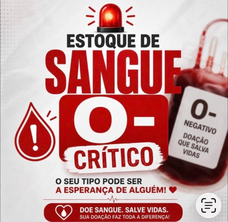 Estoque de sangue O negativo entra em nível crítico e Hemonúcleo de Cruzeiro do Sul faz apelo por doações