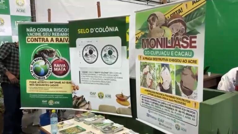 Idaf orienta produtores sobre combate à monilíase e destaca ações de defesa agropecuária na ExpoAcre Juruá