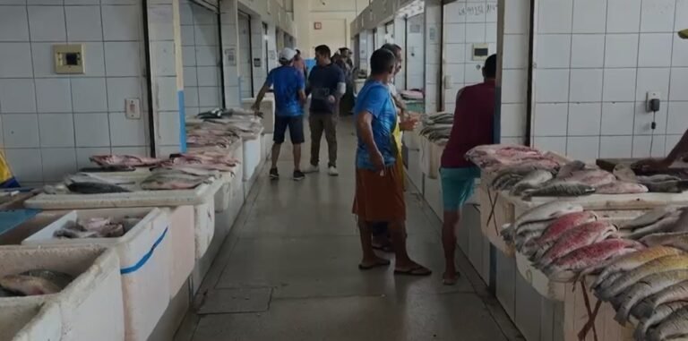 Seca reduz oferta de peixe dos rios e vendedores de Cruzeiro do Sul dependem da piscicultura