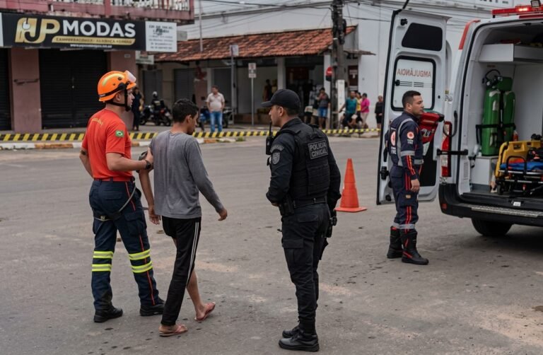 Homem que subiu em outdoor na manhã dessa terça-feira afirma que estava sendo perseguido
