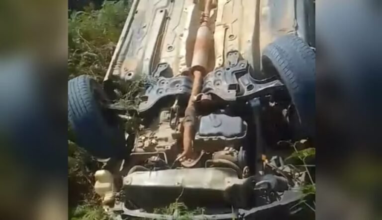 Motorista fica ferido após carro capotar na estrada do Pentecostes, em Cruzeiro do Sul