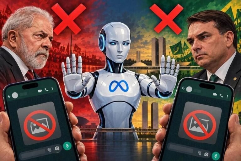 IA do WhatsApp bloqueia imagens de Lula e Flávio após polêmica sobre tratamento desigual